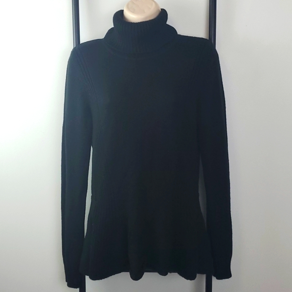 The Limited Black knit turtlenrck sweater wool blend women size M